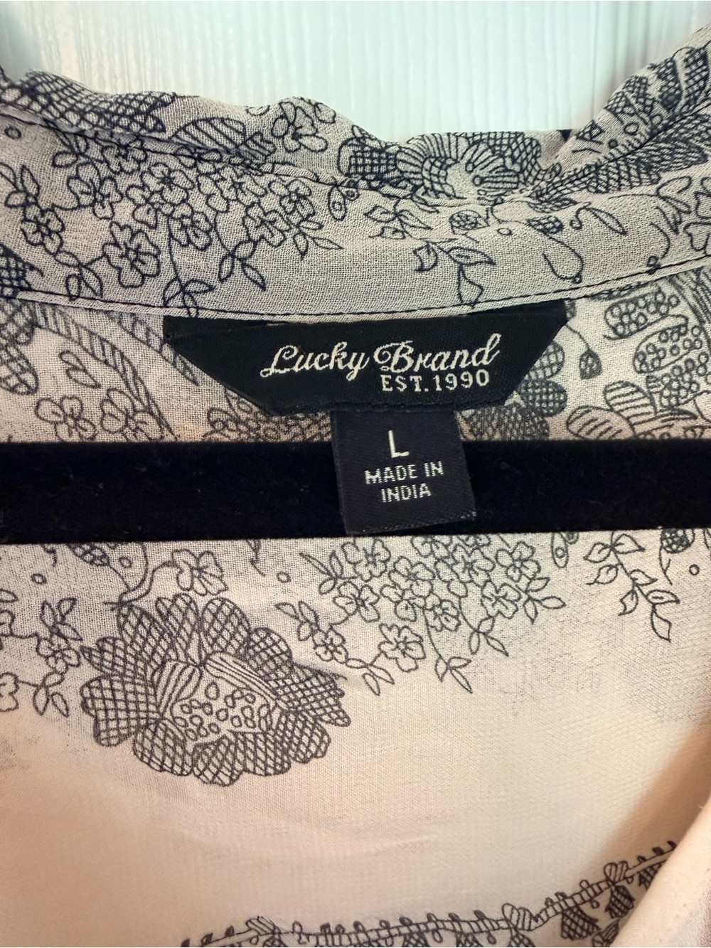 Lucky Brand Black & Cream Floral Dress
